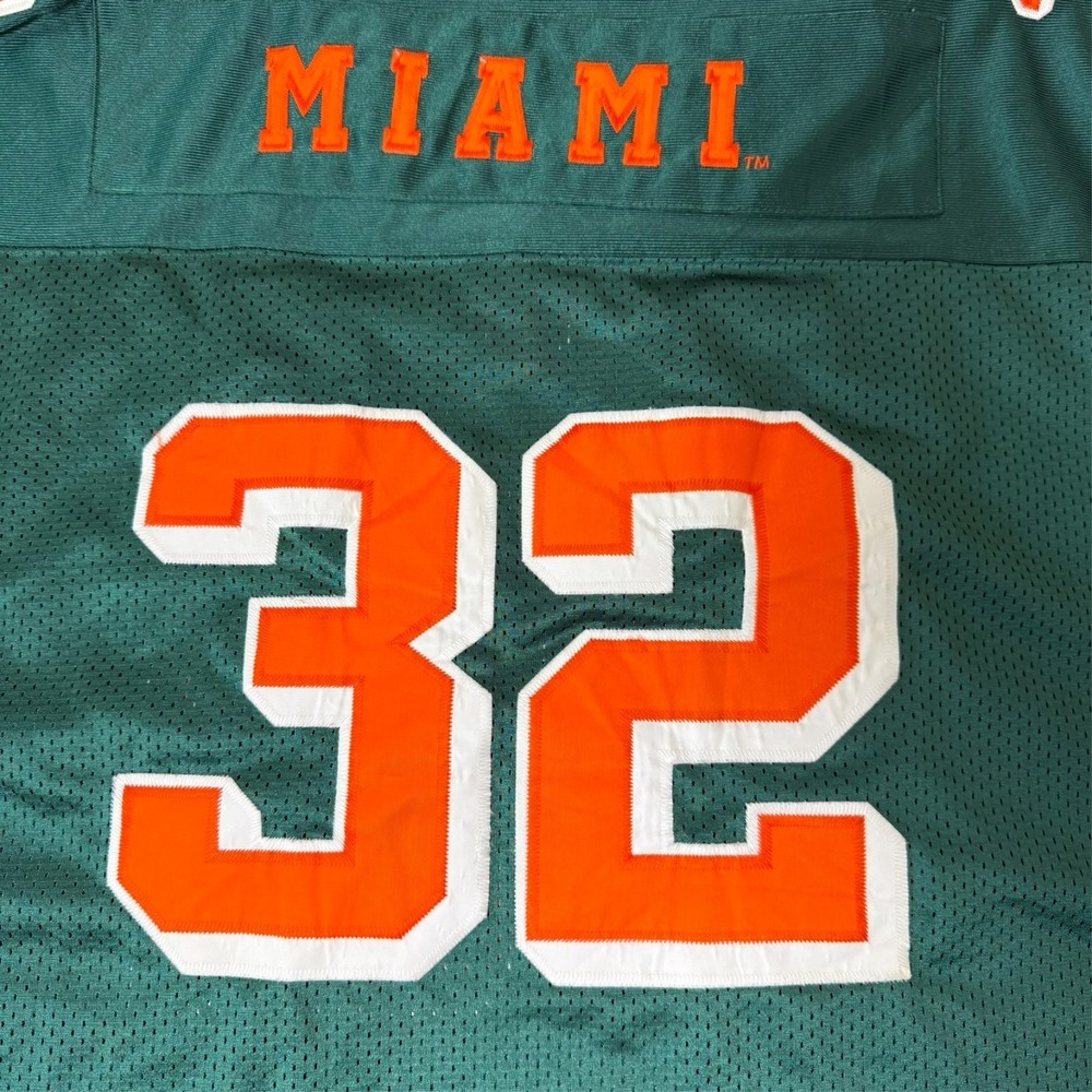 Vintage Rare Miami Hurricanes #32 Men's 4XL Colosseum Football Jersey Green NCAA - Picture 14 of 14